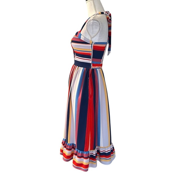 ModCloth frequent piquant striped halter dress Women’s SZ XS in Multicolor - Picture 4 of 9